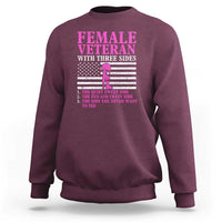 Female Veteran Sweatshirt - Three Sides: Veteran, Mother, Grandma - Proud Women's Military - Wonder Print Shop