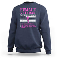 Female Veteran Sweatshirt - Three Sides: Veteran, Mother, Grandma - Proud Women's Military - Wonder Print Shop