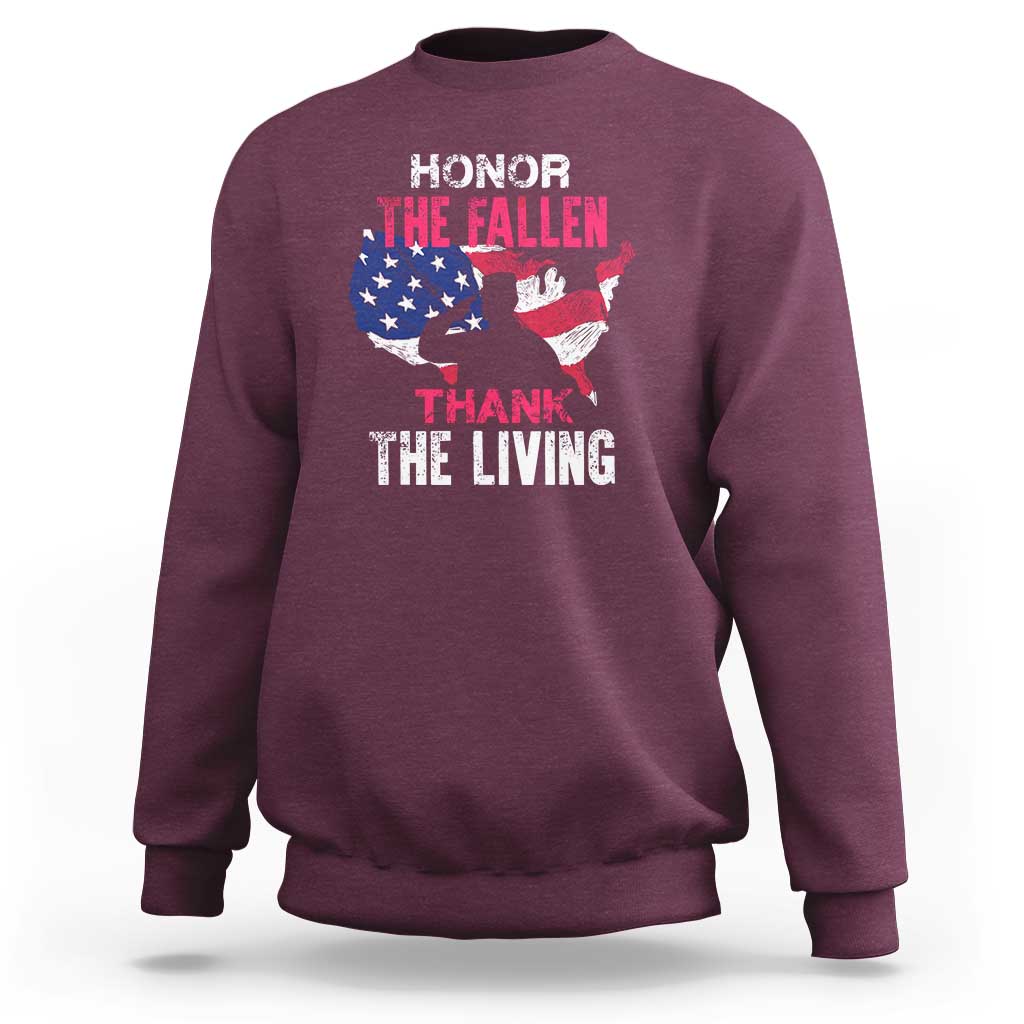 Patriotic Memorial Sweatshirt Honor the Fallen - Veteran Themed Military Support - Wonder Print Shop