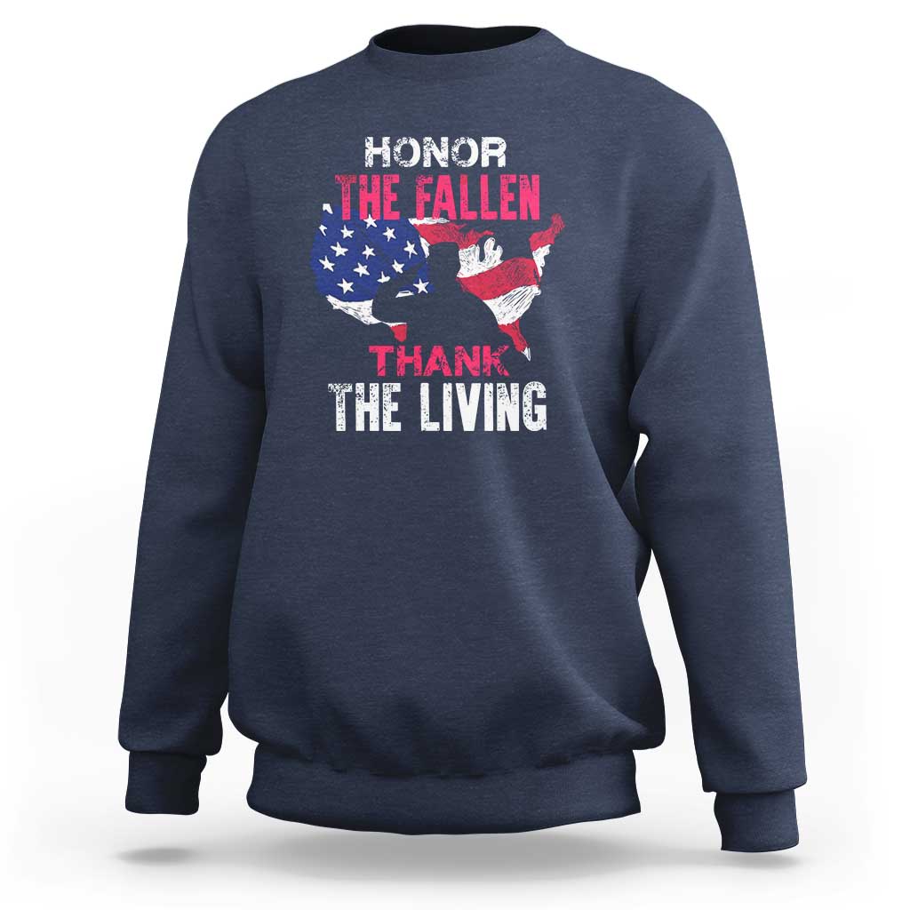 Patriotic Memorial Sweatshirt Honor the Fallen - Veteran Themed Military Support - Wonder Print Shop
