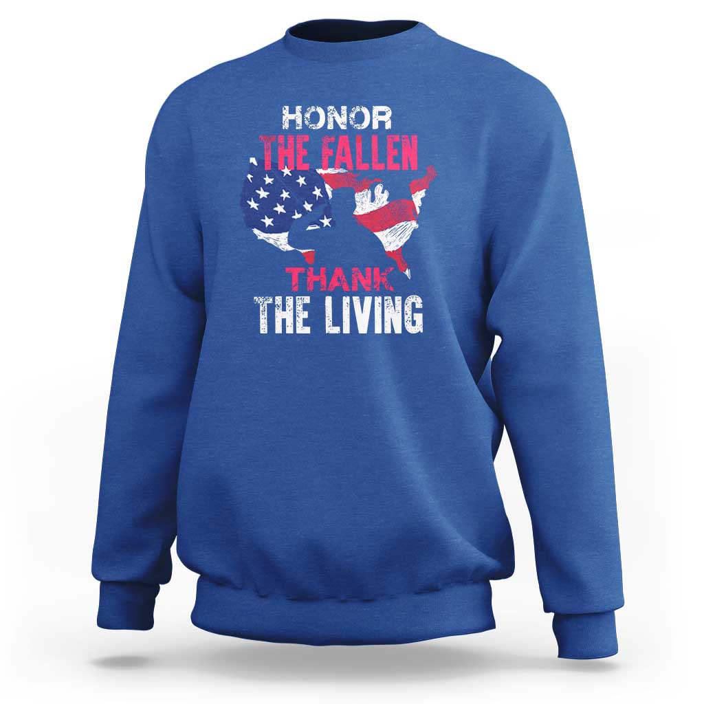 Patriotic Memorial Sweatshirt Honor the Fallen - Veteran Themed Military Support - Wonder Print Shop