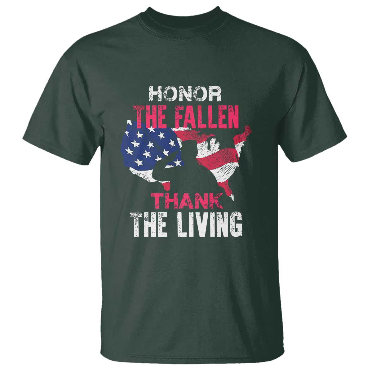 Patriotic Memorial T Shirt Honor the Fallen - Veteran Themed Military Support - Wonder Print Shop