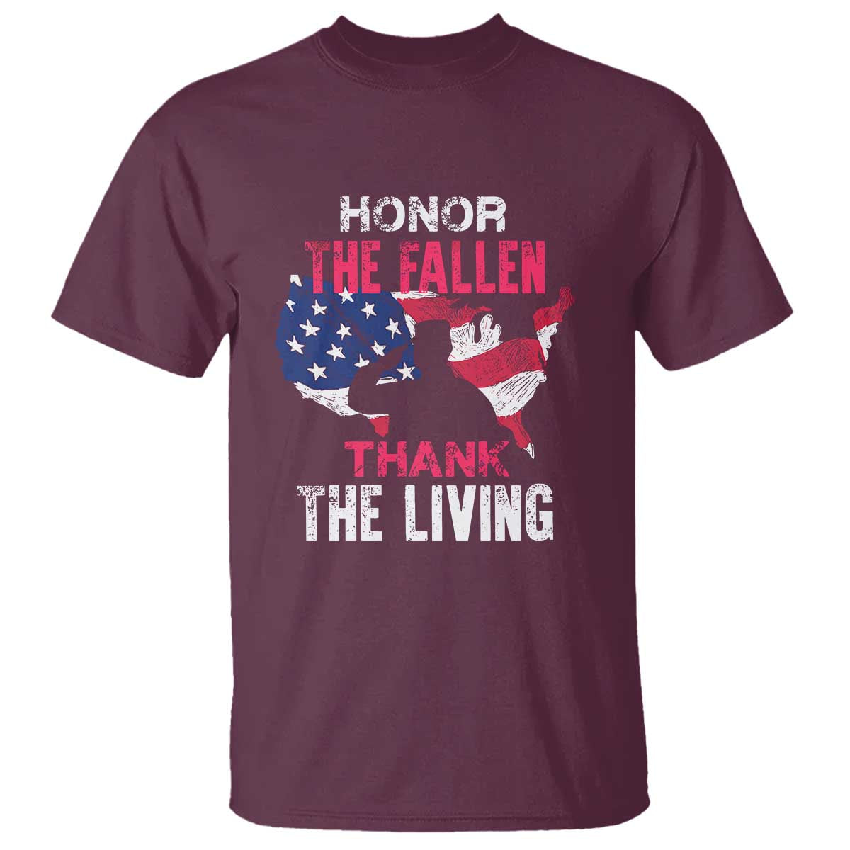 Patriotic Memorial T Shirt Honor the Fallen - Veteran Themed Military Support - Wonder Print Shop