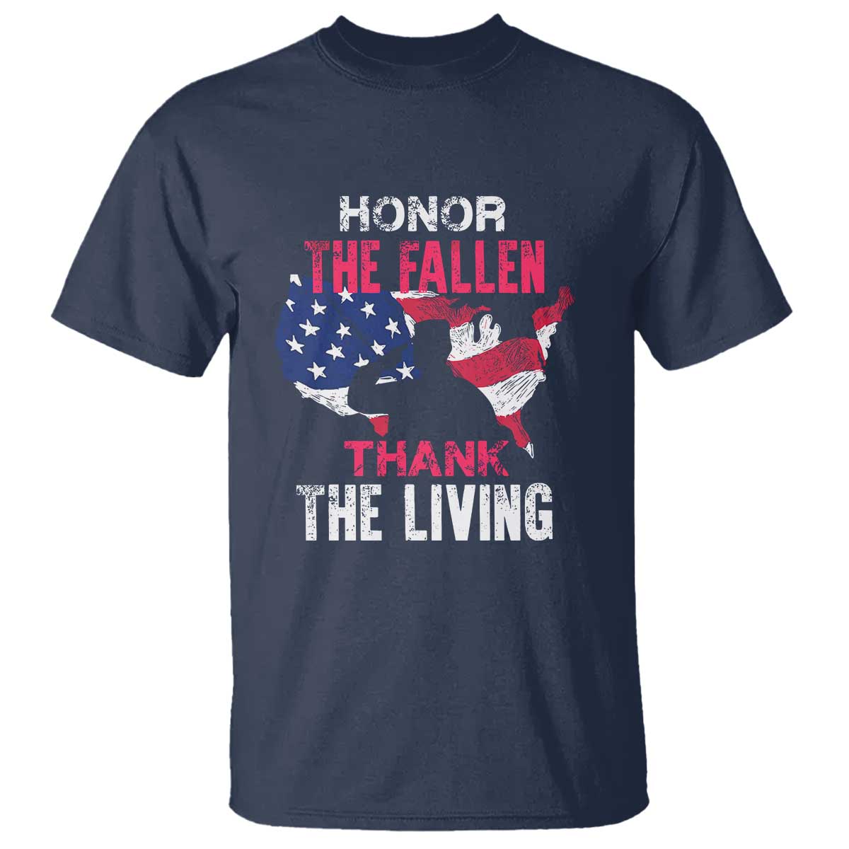 Patriotic Memorial T Shirt Honor the Fallen - Veteran Themed Military Support - Wonder Print Shop