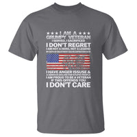 I Am a Grumpy Veteran T Shirt Proud Military Veteran - Don't Care Patriotic - Wonder Print Shop