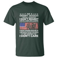 I Am a Grumpy Veteran T Shirt Proud Military Veteran - Don't Care Patriotic - Wonder Print Shop
