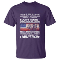 I Am a Grumpy Veteran T Shirt Proud Military Veteran - Don't Care Patriotic - Wonder Print Shop