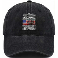 I Am a Grumpy Veteran Washed Cotton Baseball Cap Proud Military Veteran - Don't Care Patriotic