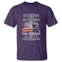 Two Defining Forces Have Ever Offered to Die for You - Military Veteran & Jesus Tribute T Shirt - Wonder Print Shop