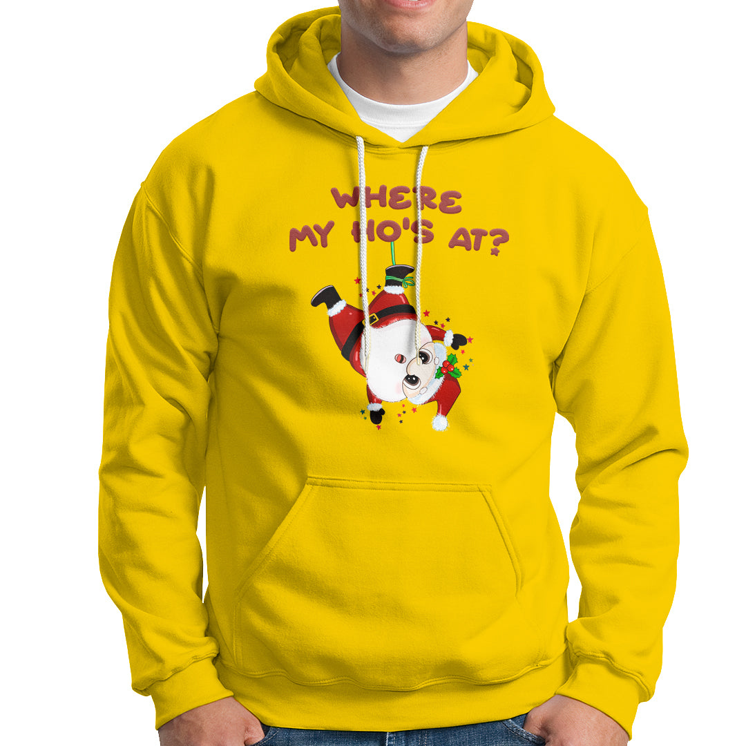 Funny Christmas Santa Claus Hoodie Where My Ho's At? - Wonder Print Shop