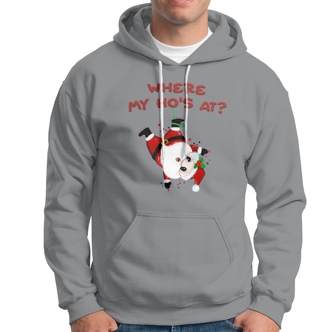 Funny Christmas Santa Claus Hoodie Where My Ho's At? - Wonder Print Shop