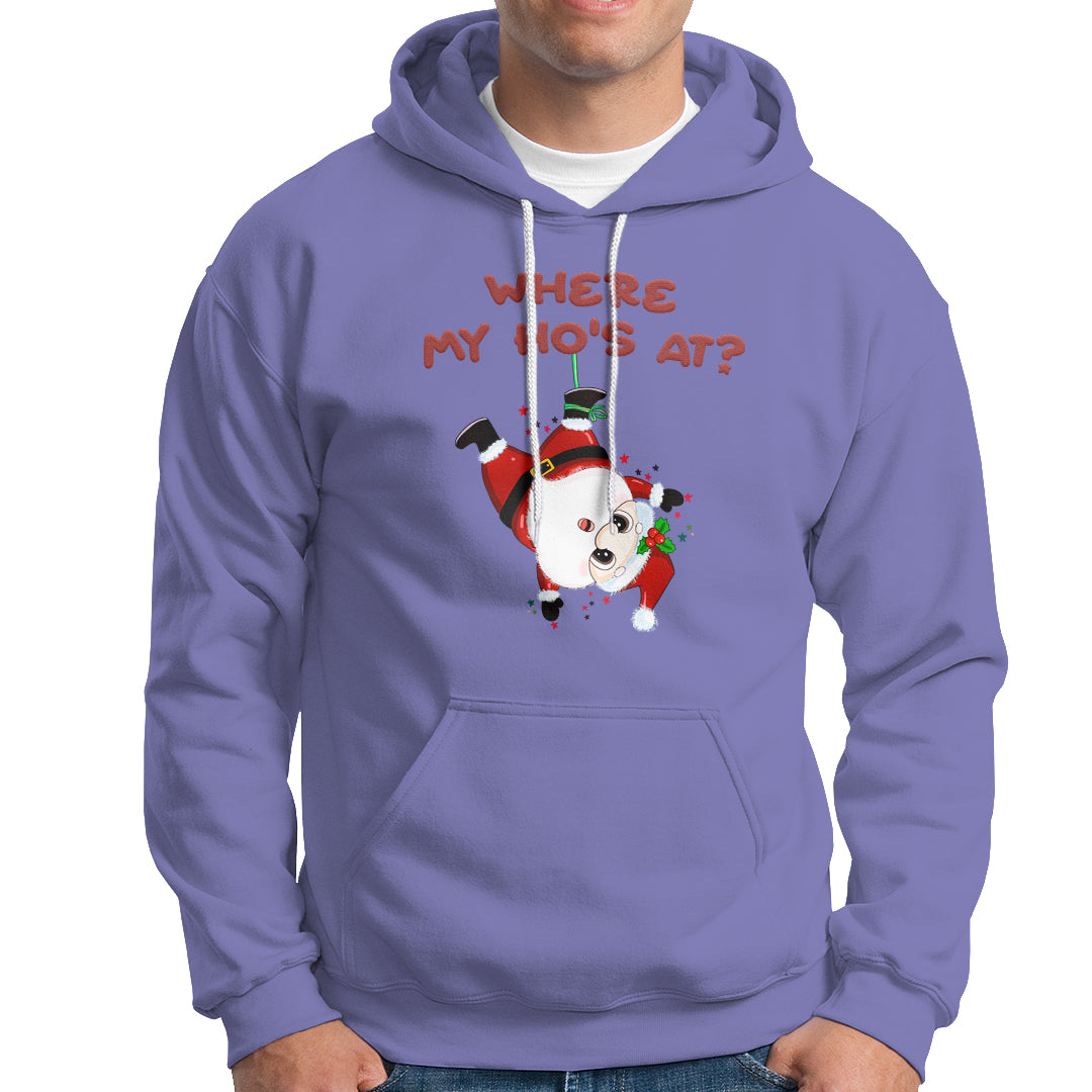 Funny Christmas Santa Claus Hoodie Where My Ho's At? - Wonder Print Shop