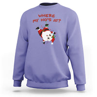 Funny Christmas Santa Claus Sweatshirt Where My Ho's At? - Wonder Print Shop