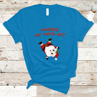 Funny Christmas Santa Claus T Shirt Where My Ho's At? - Wonder Print Shop