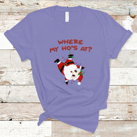 Funny Christmas Santa Claus T Shirt Where My Ho's At? - Wonder Print Shop