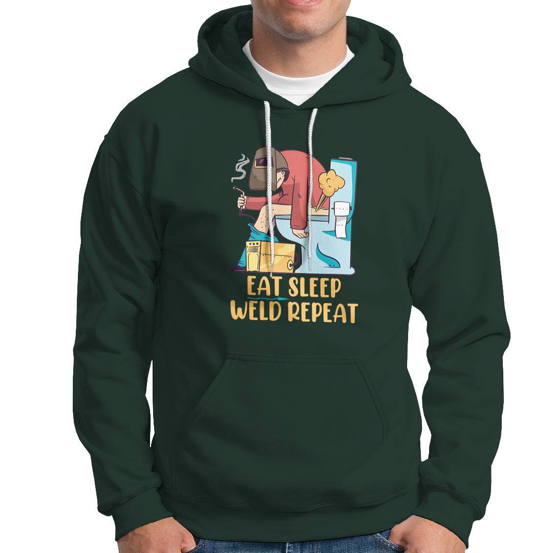 Eat Sleep Weld Repeat Funny Welder Hoodie - Wonder Print Shop