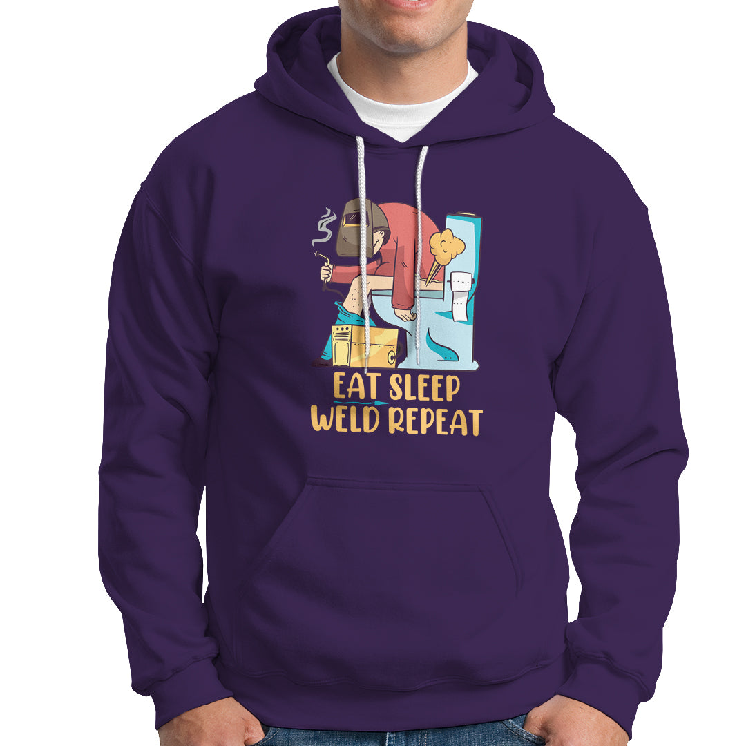 Eat Sleep Weld Repeat Funny Welder Hoodie - Wonder Print Shop