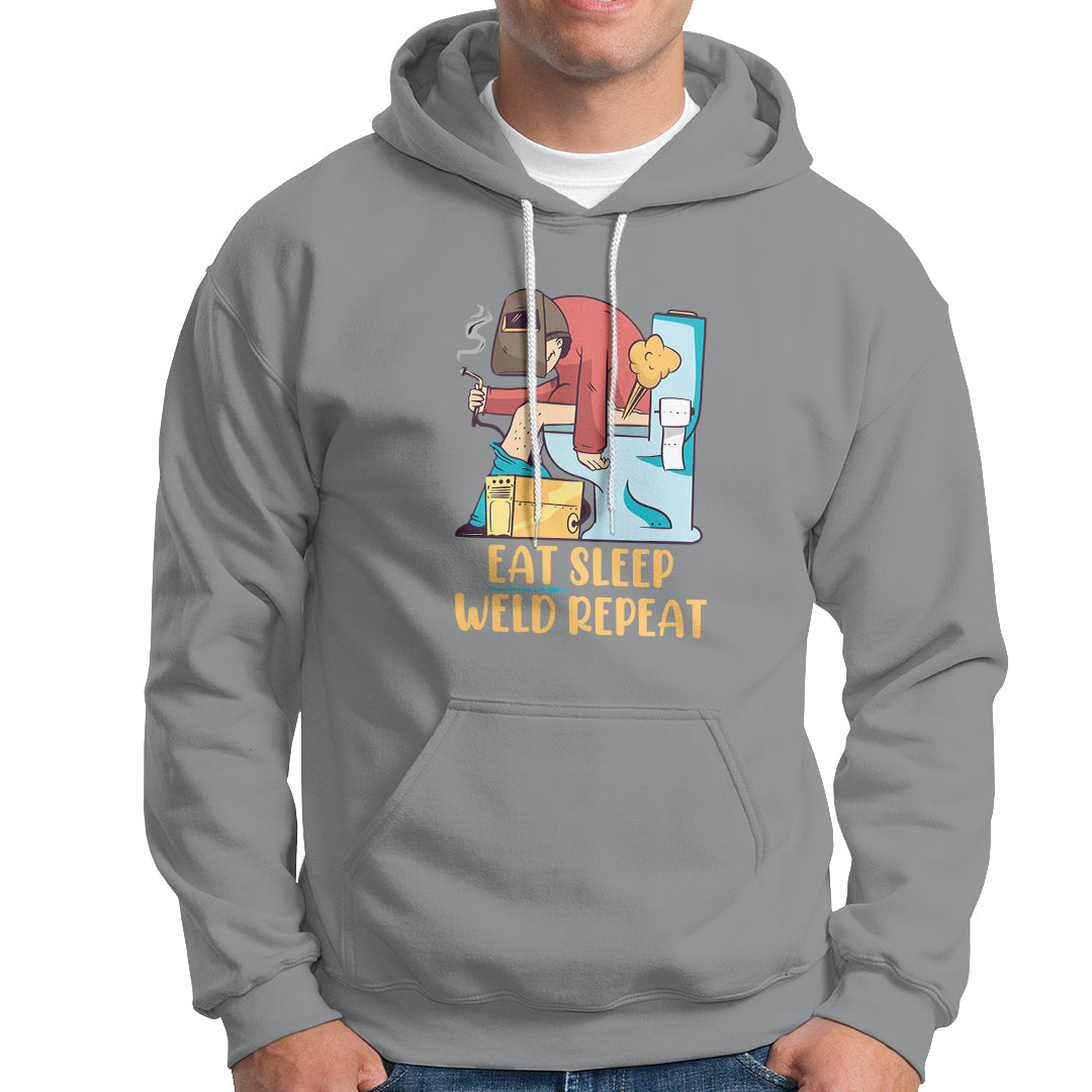 Eat Sleep Weld Repeat Funny Welder Hoodie - Wonder Print Shop
