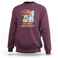 Eat Sleep Weld Repeat Funny Welder Sweatshirt - Wonder Print Shop