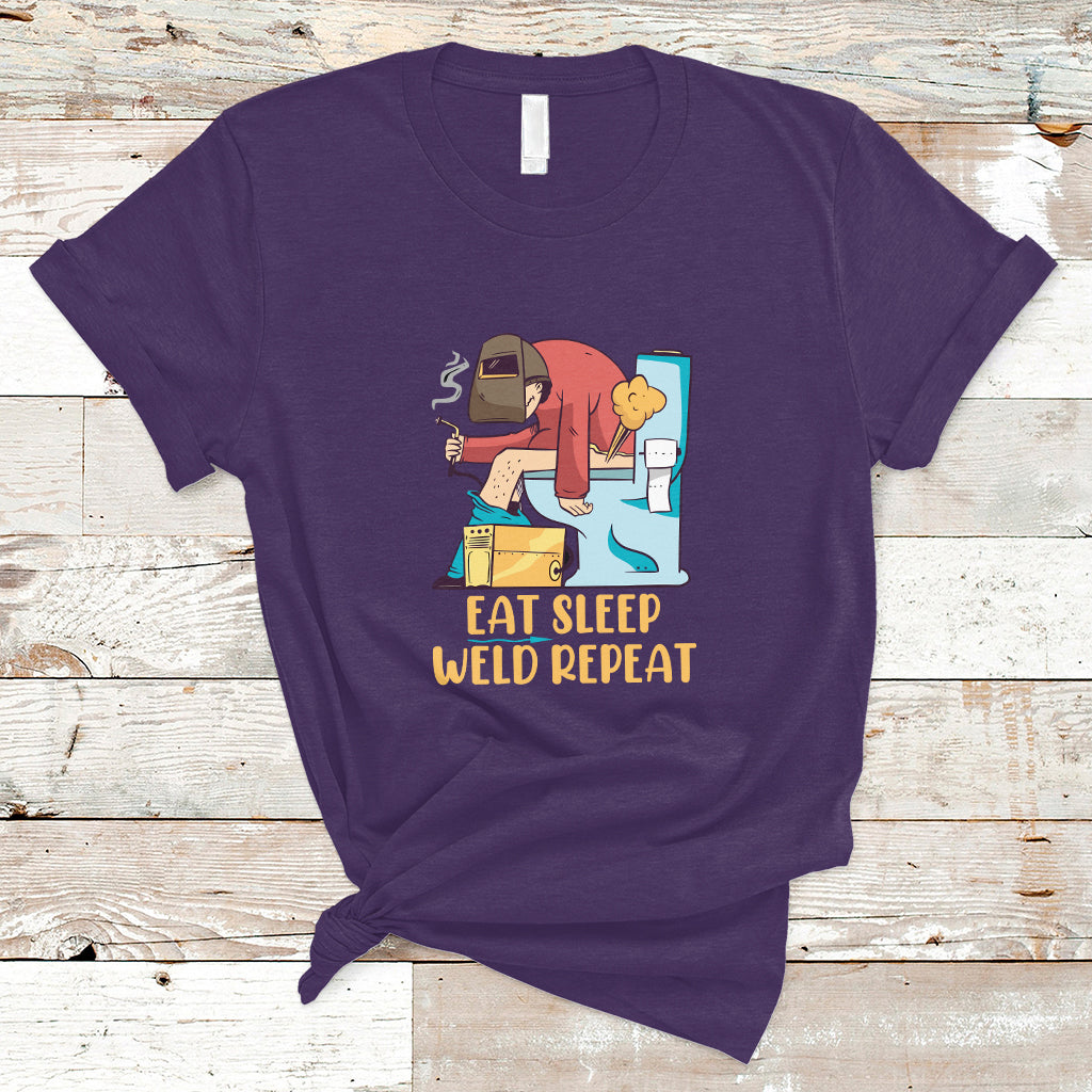 Eat Sleep Weld Repeat Funny Welder T Shirt - Wonder Print Shop