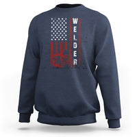 Welder Sweatshirt Vintage American Flag Patriotic Welding - Wonder Print Shop