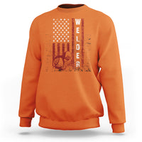 Welder Sweatshirt Vintage American Flag Patriotic Welding - Wonder Print Shop