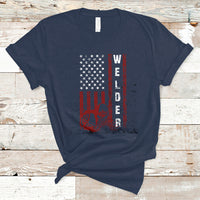 Welder T Shirt Vintage American Flag Patriotic Welding - Wonder Print Shop