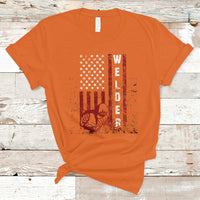 Welder T Shirt Vintage American Flag Patriotic Welding - Wonder Print Shop