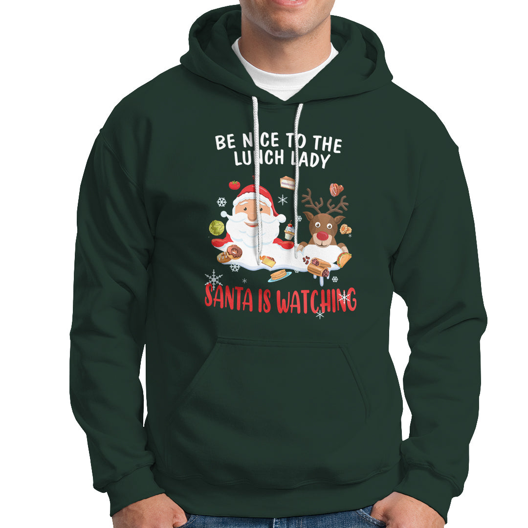 Funny Cafeteria Hoodie Santa is Watching - Wonder Print Shop