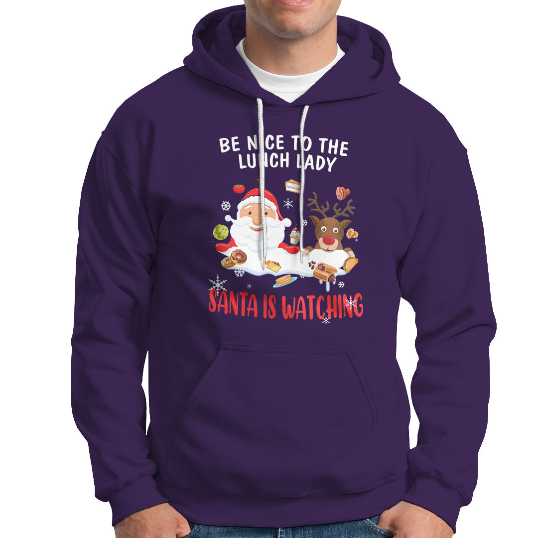 Funny Cafeteria Hoodie Santa is Watching - Wonder Print Shop