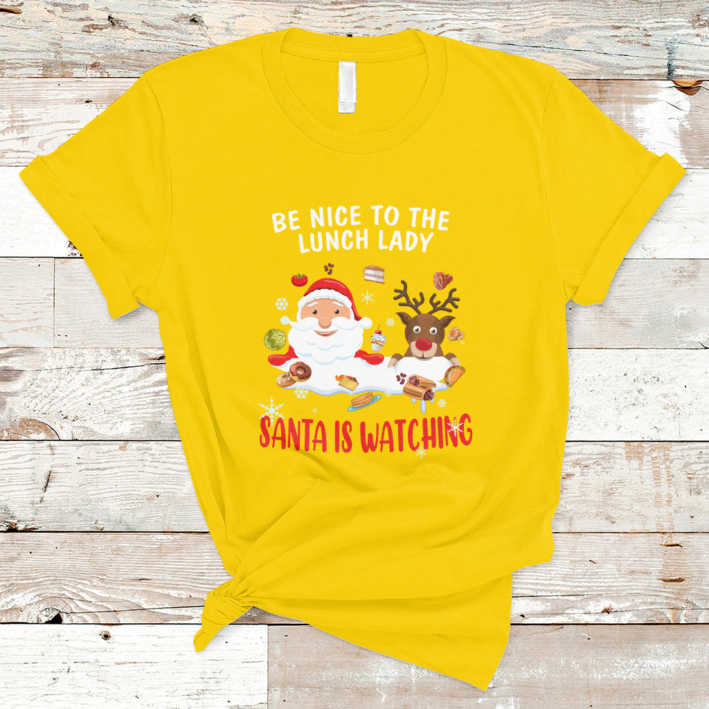 Funny Cafeteria T Shirt Santa is Watching - Wonder Print Shop
