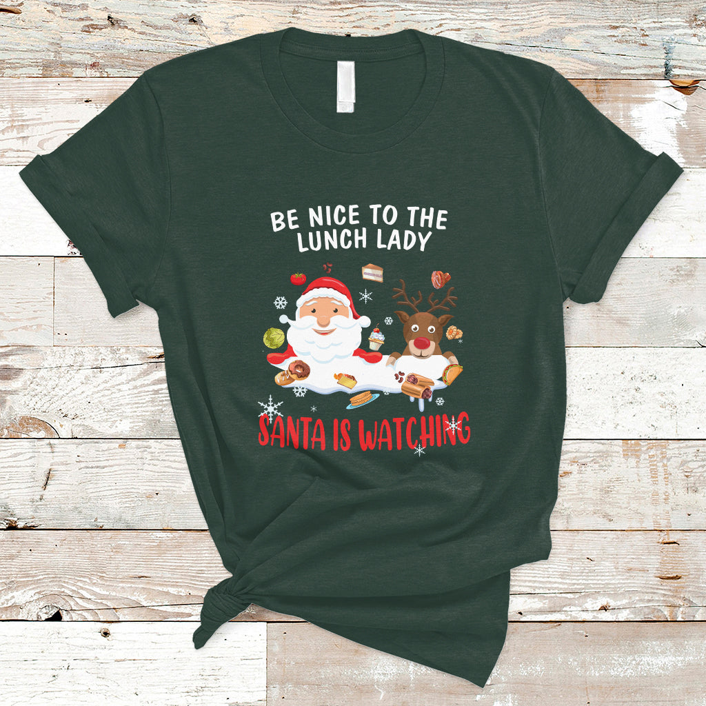 Funny Cafeteria T Shirt Santa is Watching - Wonder Print Shop