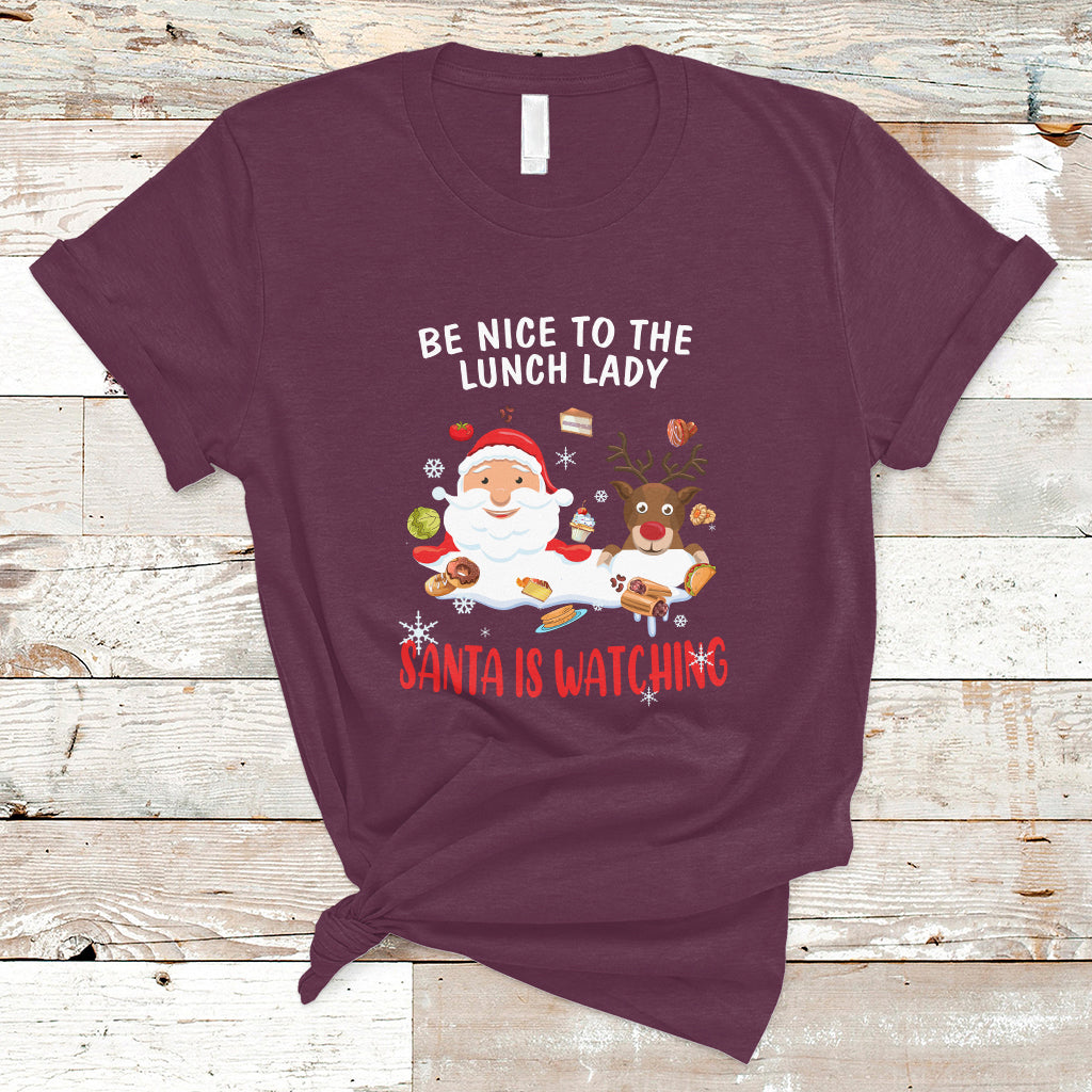 Funny Cafeteria T Shirt Santa is Watching - Wonder Print Shop