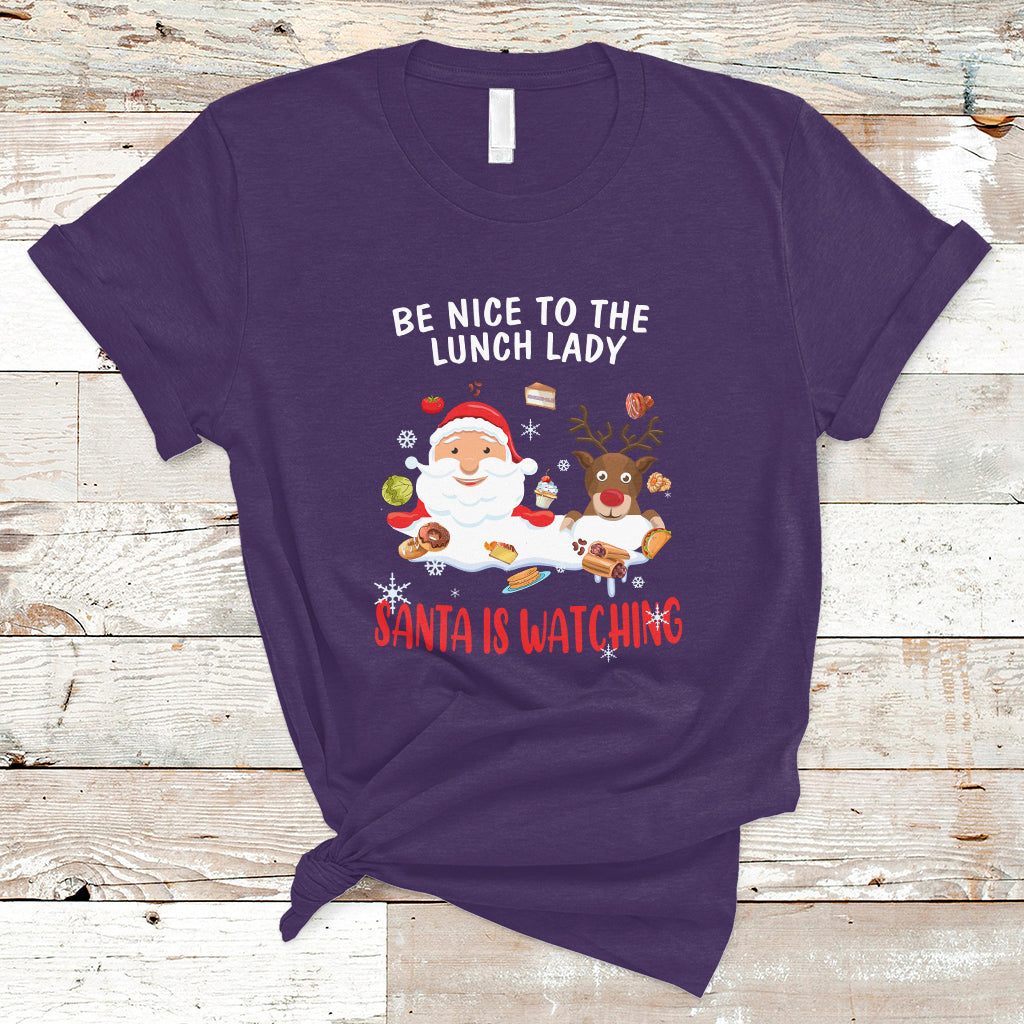 Funny Cafeteria T Shirt Santa is Watching - Wonder Print Shop