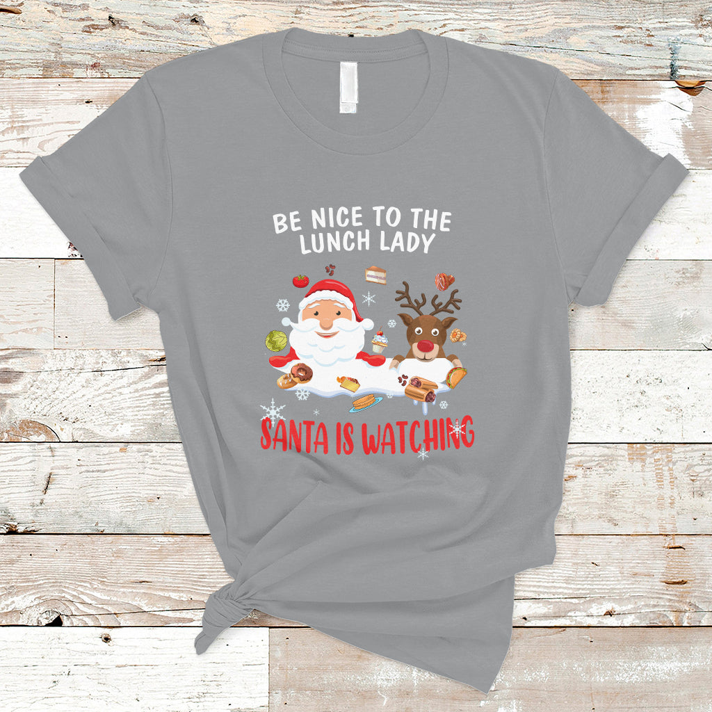 Funny Cafeteria T Shirt Santa is Watching - Wonder Print Shop