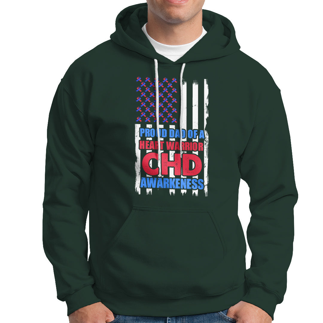 Proud Dad Of A Heart Warrior CHD Awareness Hoodie - Wonder Print Shop