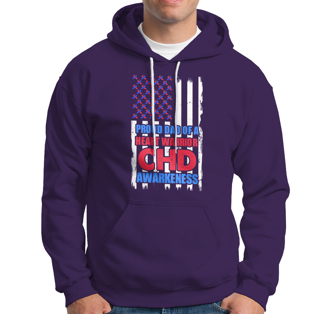 Proud Dad Of A Heart Warrior CHD Awareness Hoodie - Wonder Print Shop