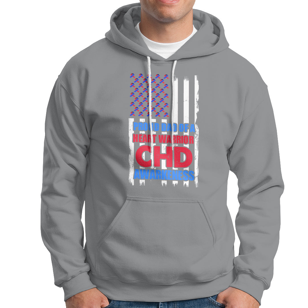 Proud Dad Of A Heart Warrior CHD Awareness Hoodie - Wonder Print Shop