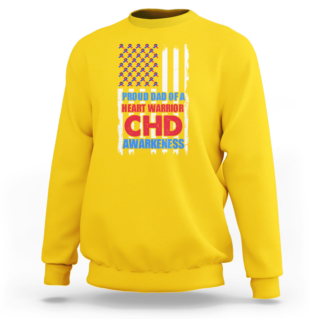 Proud Dad Of A Heart Warrior CHD Awareness Sweatshirt - Wonder Print Shop