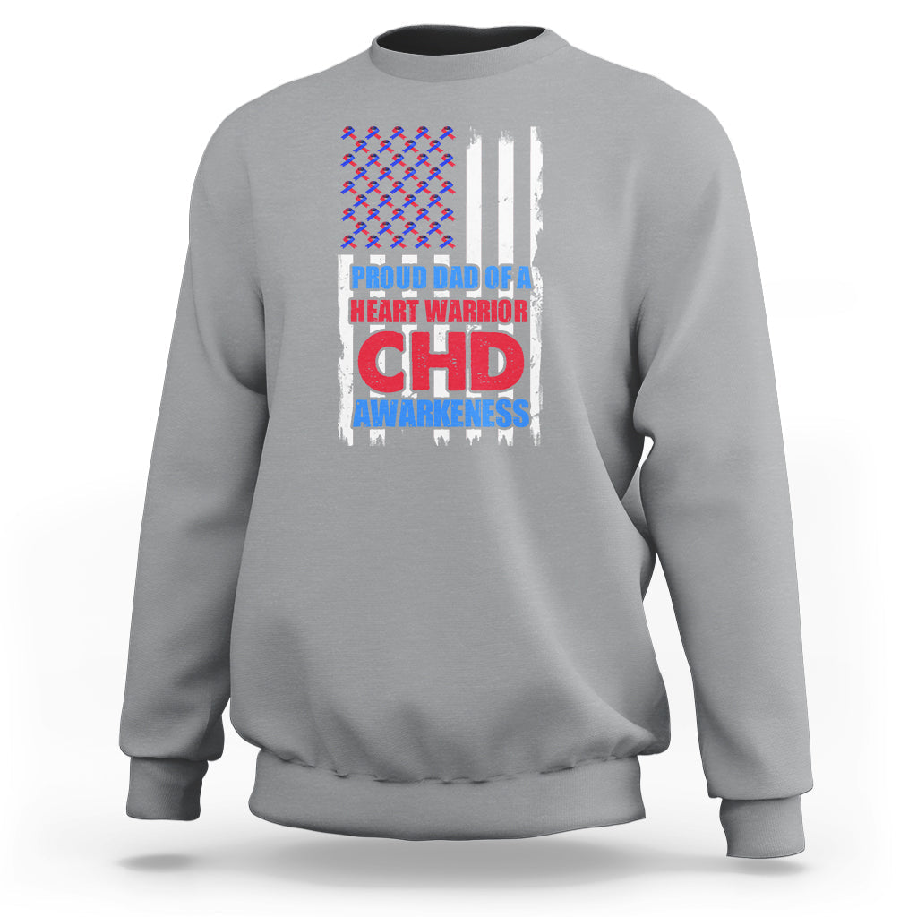 Proud Dad Of A Heart Warrior CHD Awareness Sweatshirt - Wonder Print Shop