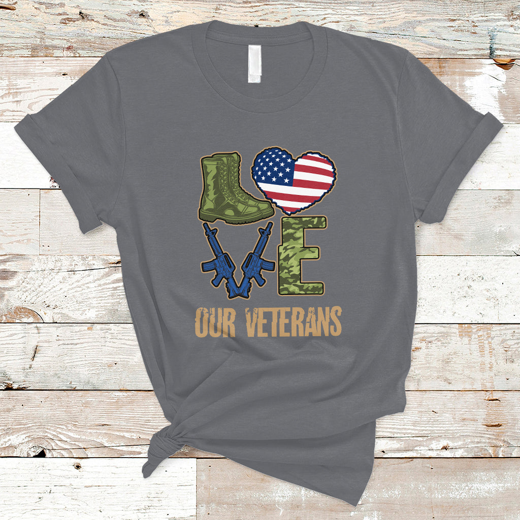 Veterans Day T Shirt I Love Our Veterans - Wonder Print Shop