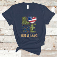 Veterans Day T Shirt I Love Our Veterans - Wonder Print Shop