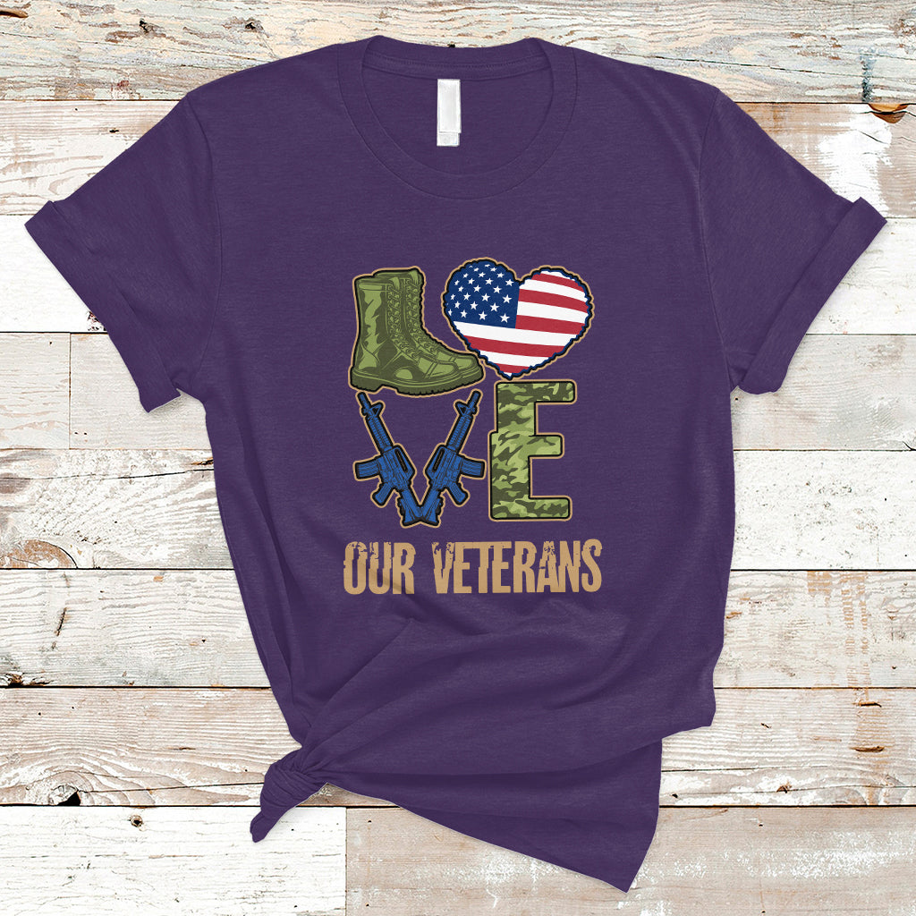 Veterans Day T Shirt I Love Our Veterans - Wonder Print Shop