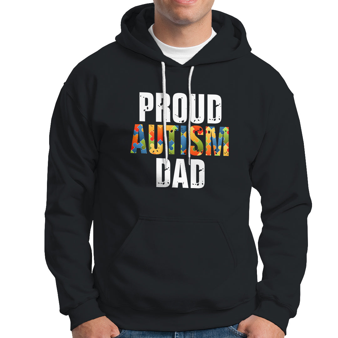 Proud Autism Dad Hoodie Accept Understand Love Support Jigsaw Puzzle - Wonder Print Shop