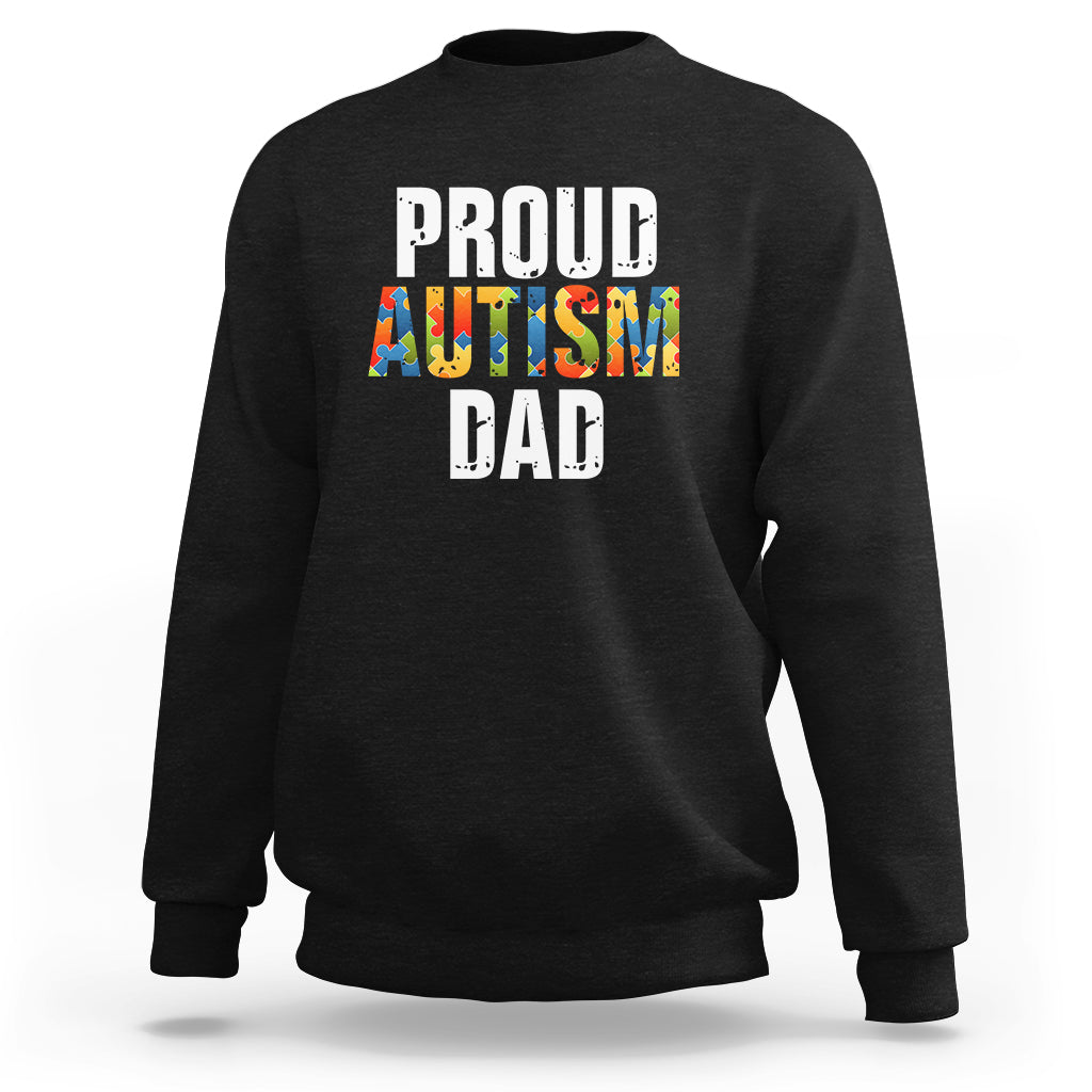 Proud Autism Dad Sweatshirt Accept Understand Love Support Jigsaw Puzzle - Wonder Print Shop