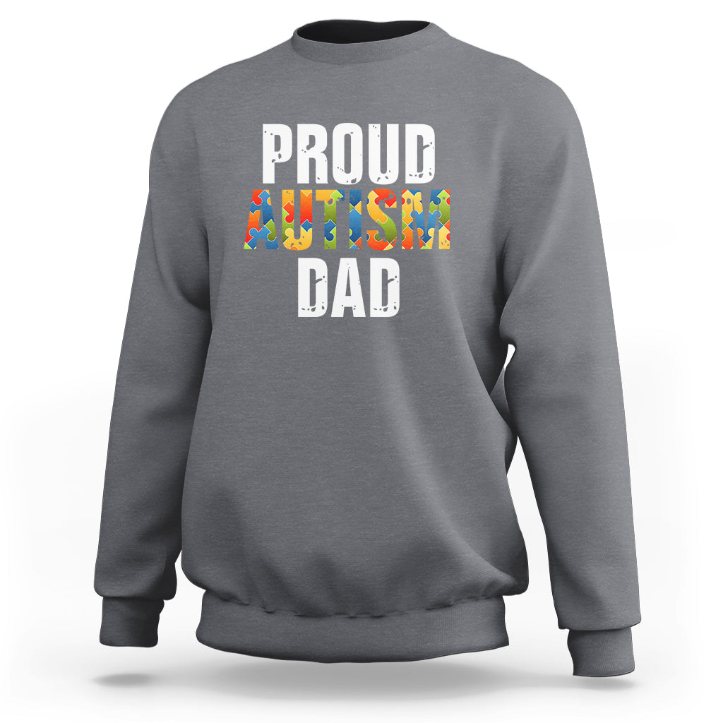 Proud Autism Dad Sweatshirt Accept Understand Love Support Jigsaw Puzzle - Wonder Print Shop