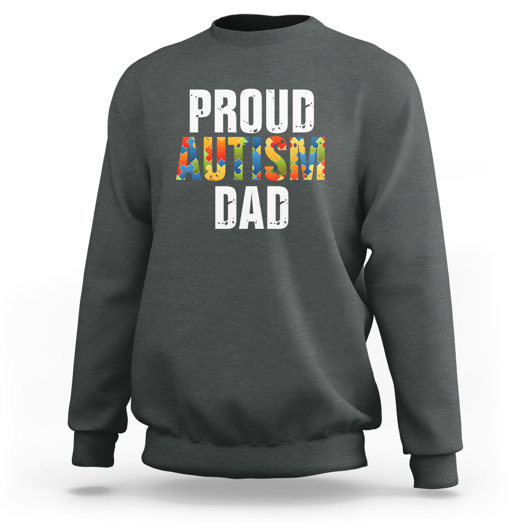 Proud Autism Dad Sweatshirt Accept Understand Love Support Jigsaw Puzzle - Wonder Print Shop