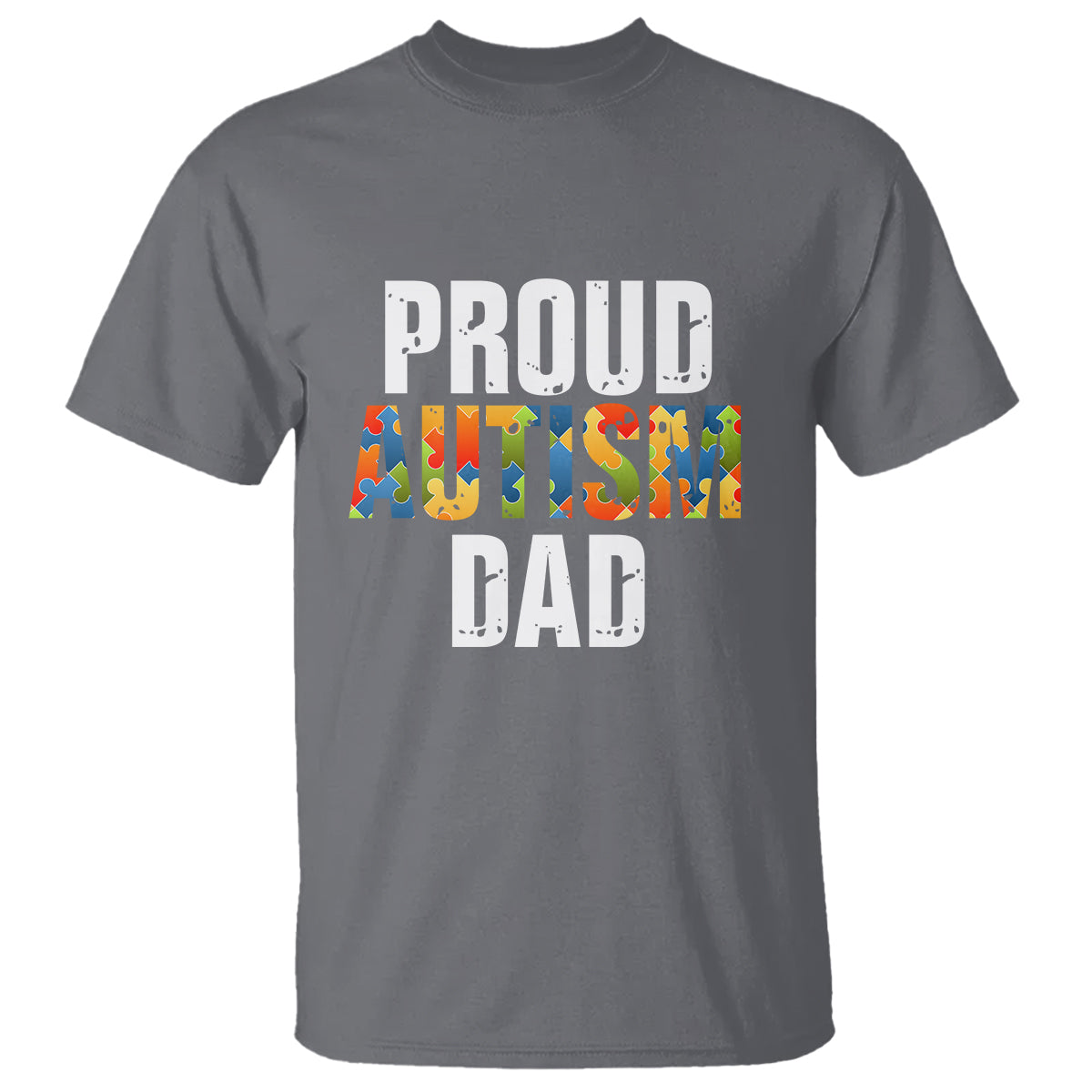 Proud Autism Dad T Shirt Accept Understand Love Support Jigsaw Puzzle - Wonder Print Shop