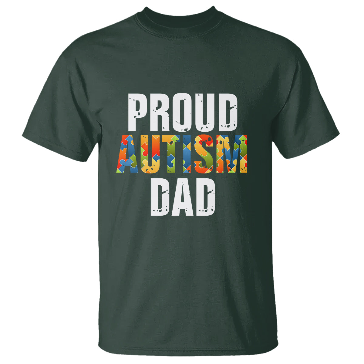 Proud Autism Dad T Shirt Accept Understand Love Support Jigsaw Puzzle - Wonder Print Shop