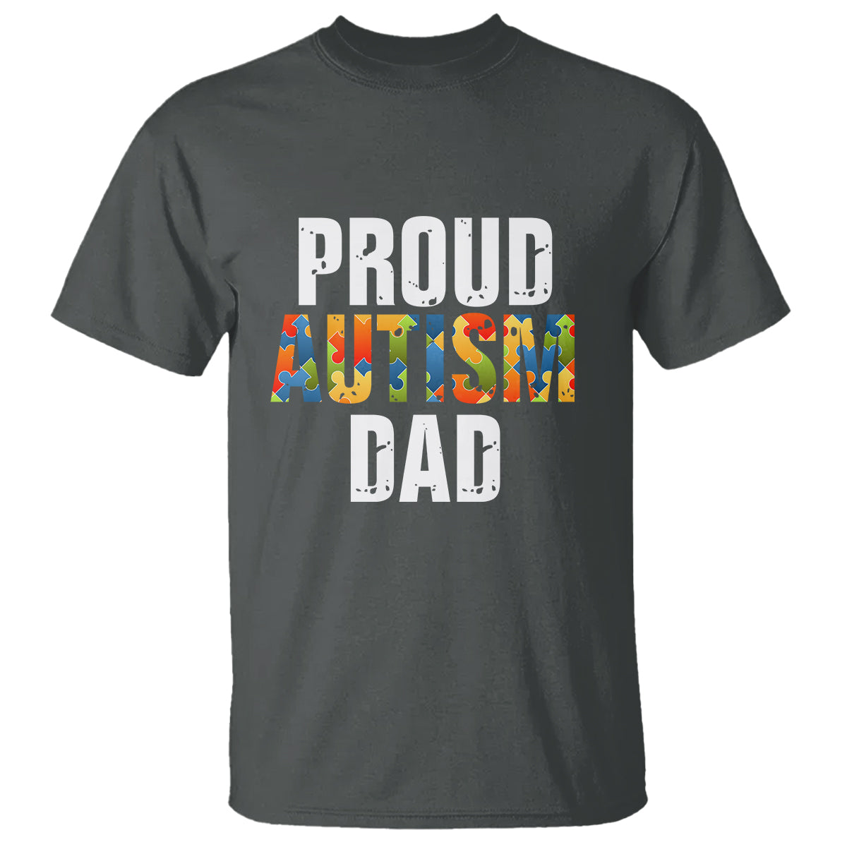 Proud Autism Dad T Shirt Accept Understand Love Support Jigsaw Puzzle - Wonder Print Shop